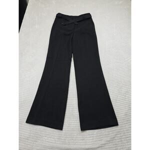 Ann Taylor Dress Pants Womens 2 Black Textured Trouser Flare Business Office